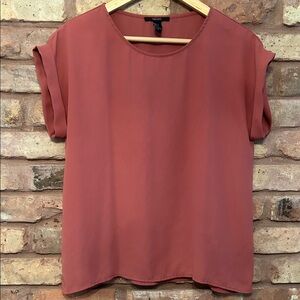 Forever 21 small Terracotta Short Sleeve Blouse EUC